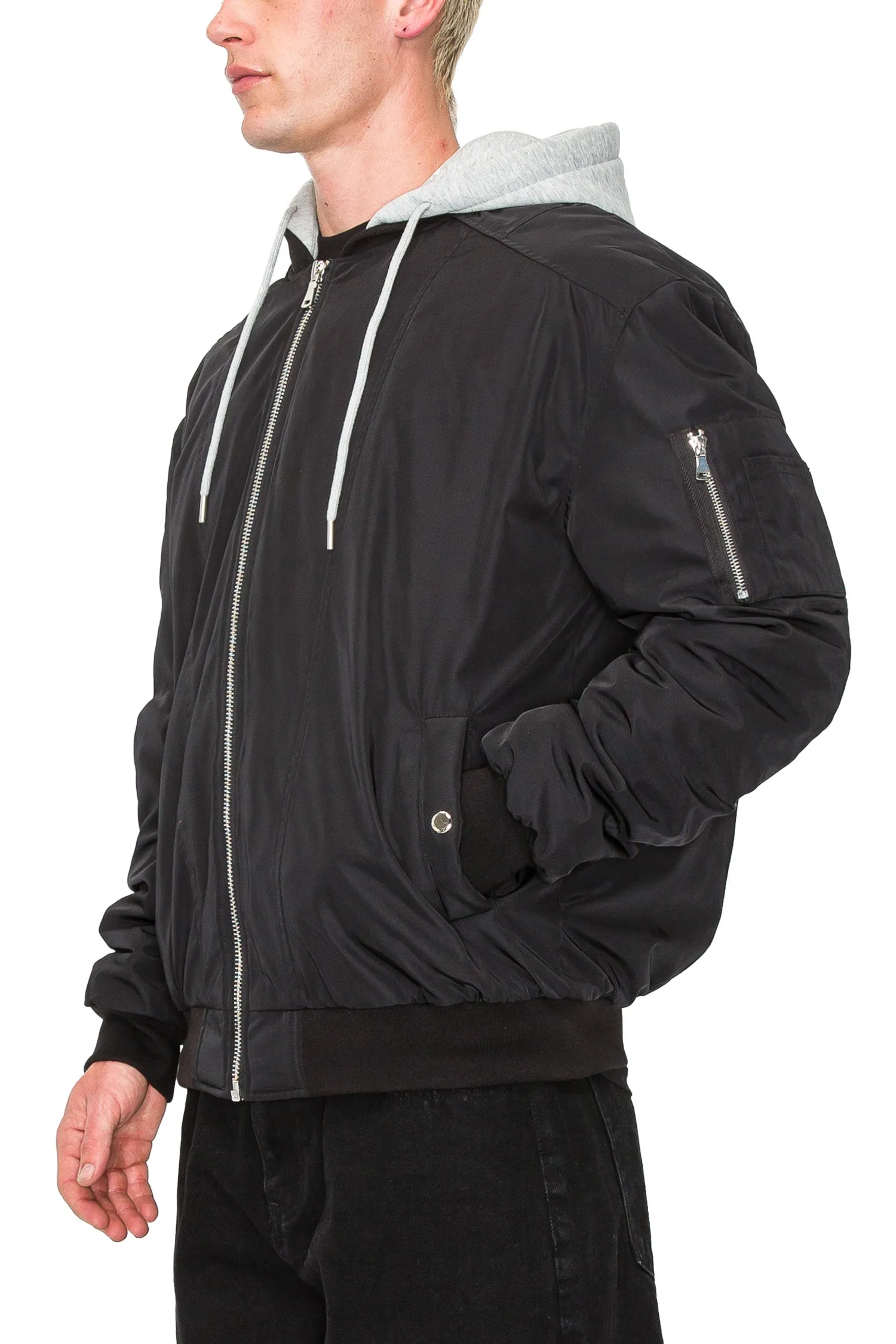 Men's Oversized Hooded Bomber Jacket