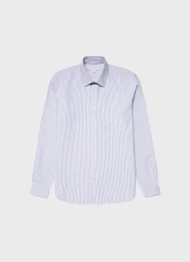 Men's Oxford Stripe Shirt in White/Navy Oxford Stripe