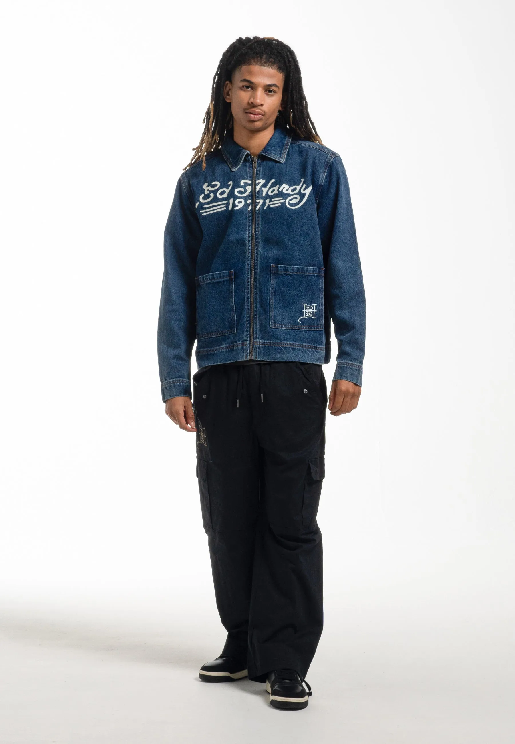 Mens Panther Denim Team Jacket - Indigo