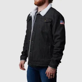 Men's Pioneer Jacket w/ Flag (Black Denim)