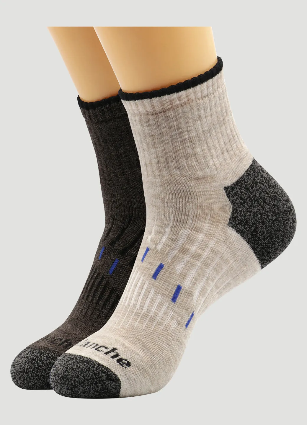 Men's Quick Dry Merino Quarter Crew Socks 2-Pack