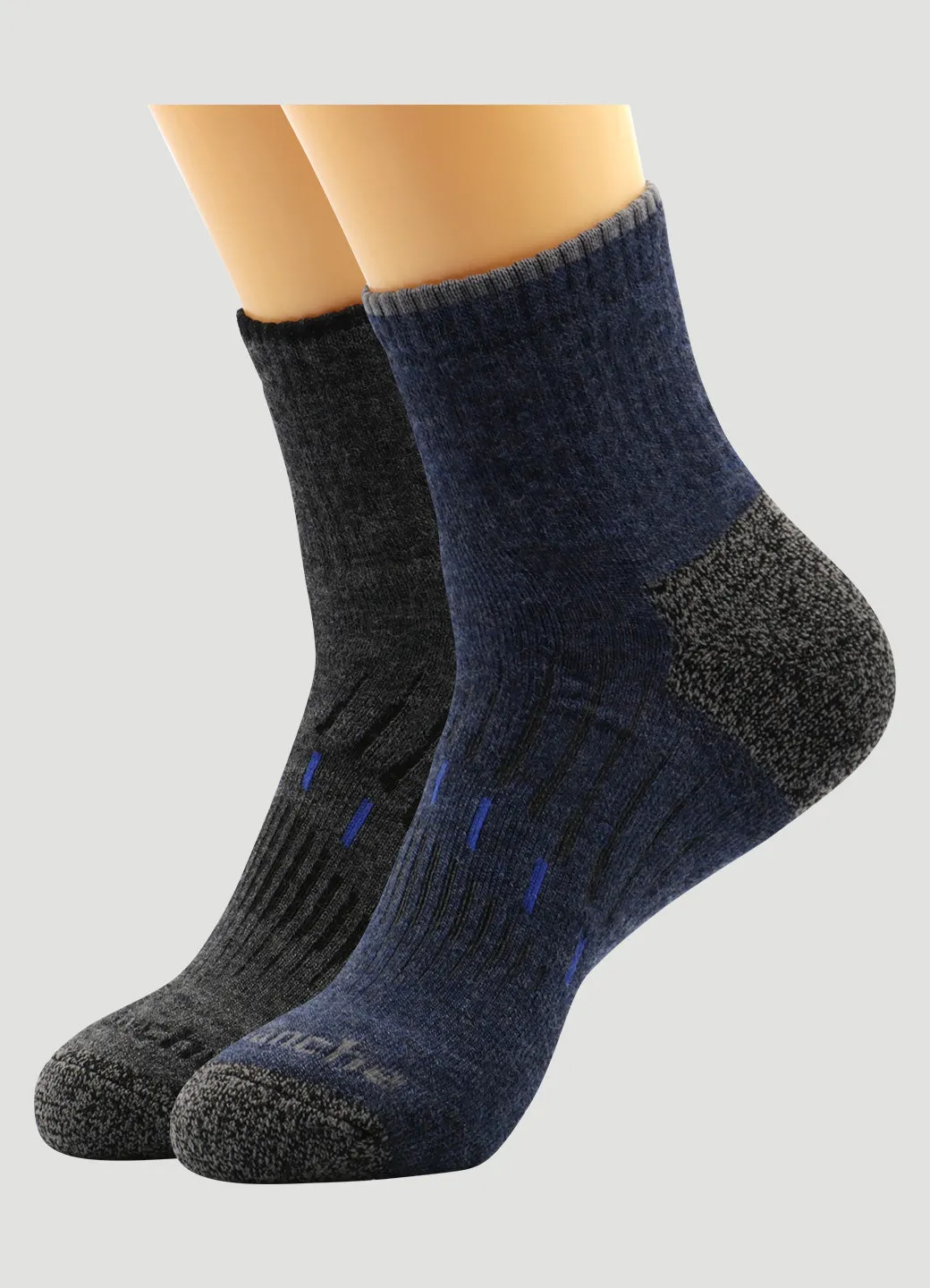 Men's Quick Dry Merino Quarter Crew Socks 2-Pack