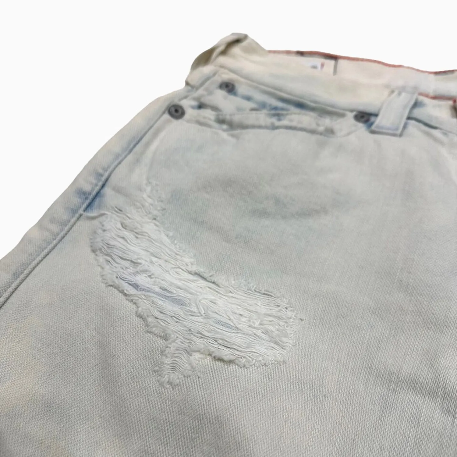 Men's Ricky Bleached Distressed Destruct Ripped Denim Jean Shorts