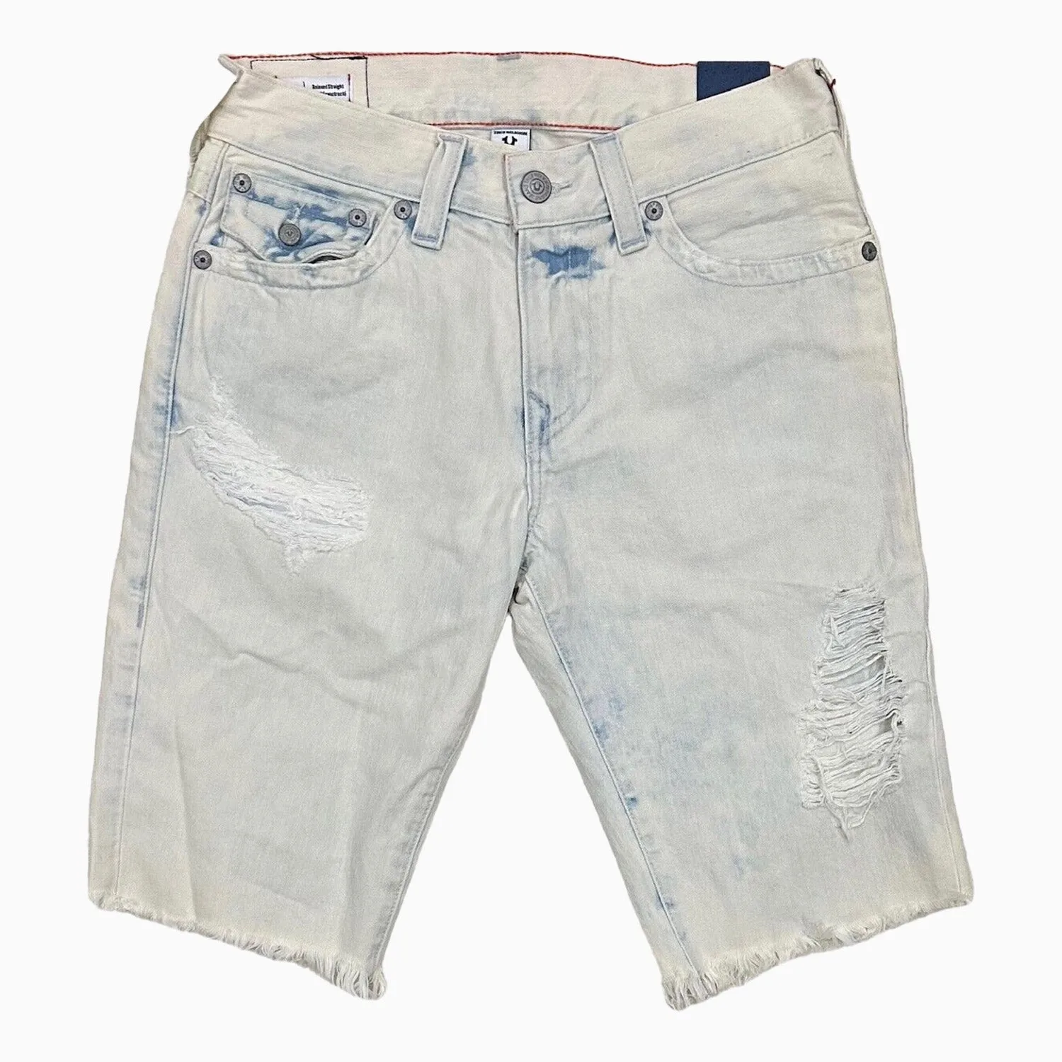 Men's Ricky Bleached Distressed Destruct Ripped Denim Jean Shorts