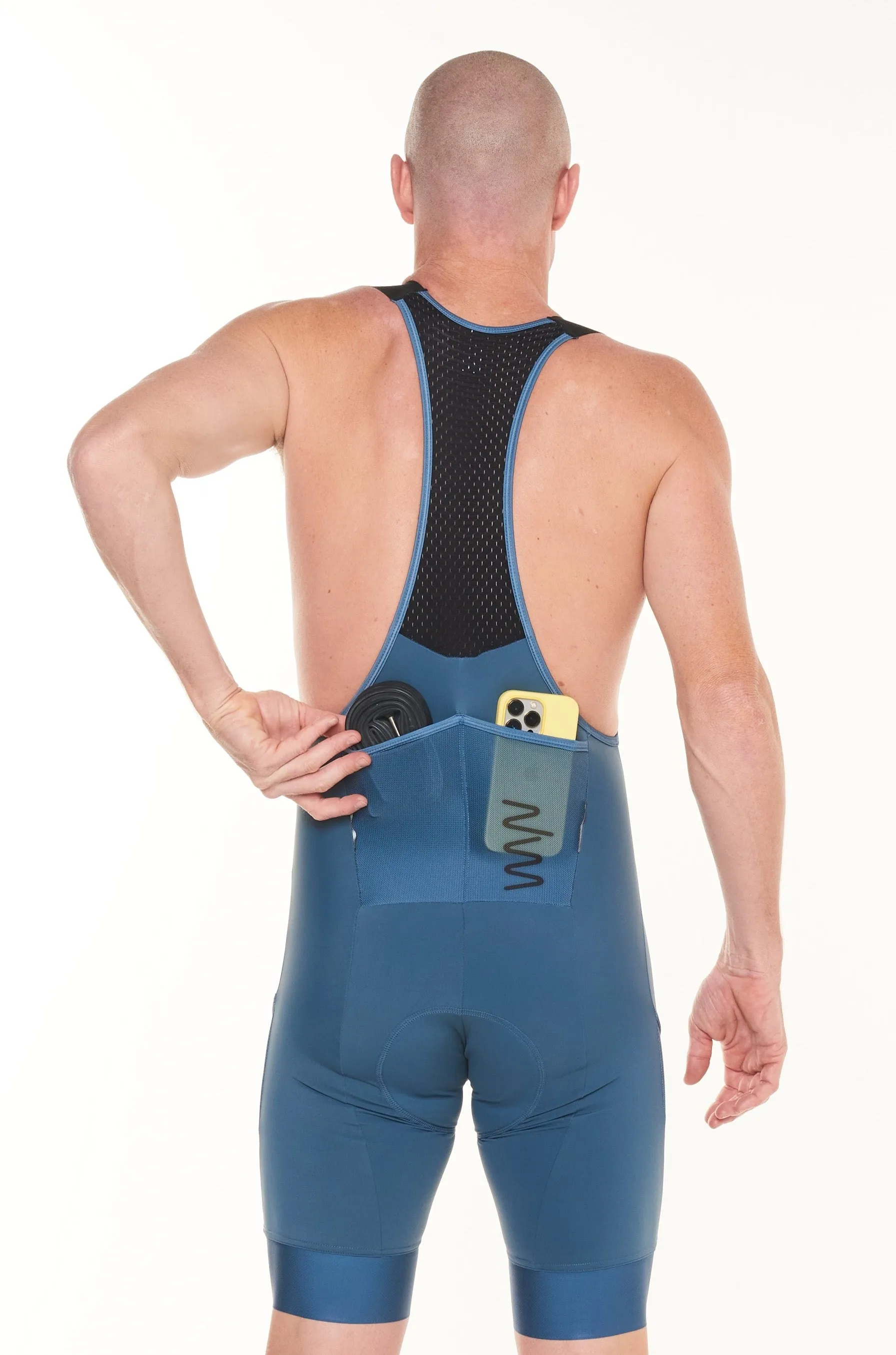 men's ROAM cycling bib shorts  - sierra blue