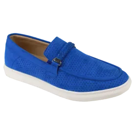 Men's Royal blue Casual Slip-On Shoes Suede Material Fashion Design Loafer