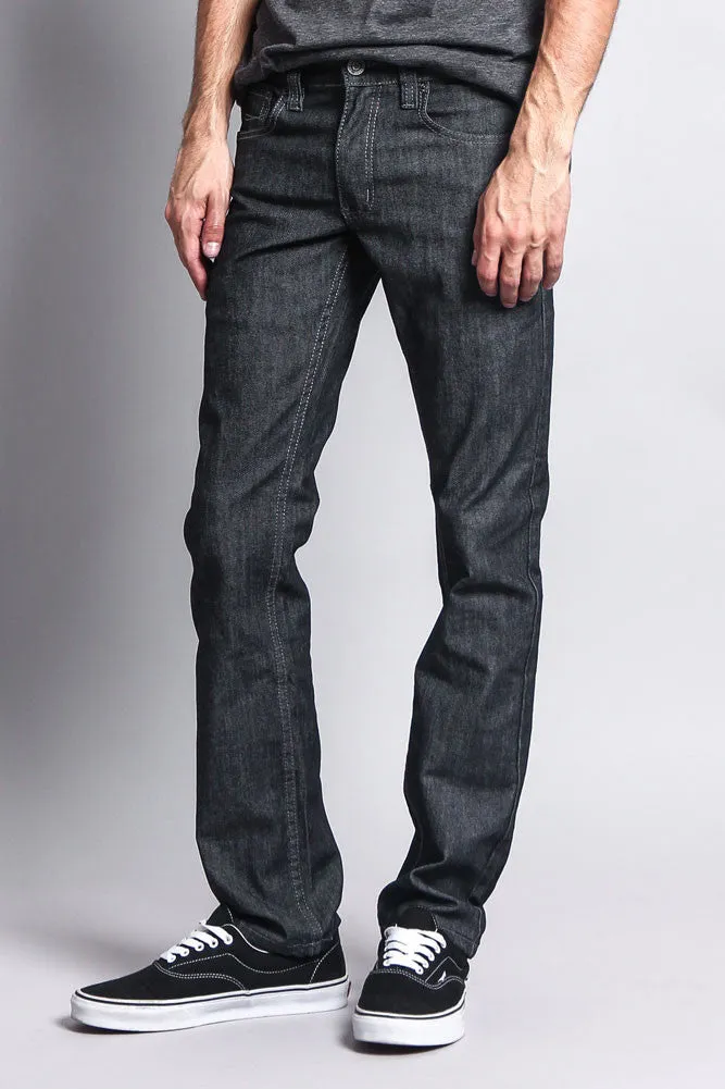 Men's Slim Fit Colored Denim Jeans (Raw Grey)