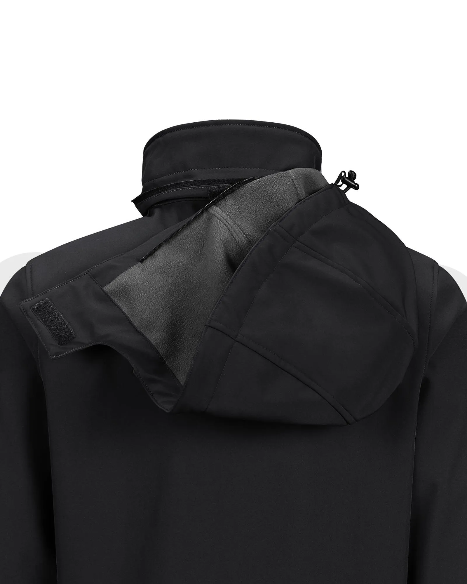 Men's Softshell Jacket with Hood Fleece Lined Windbreaker Lightweight Waterproof Jackets for Hiking