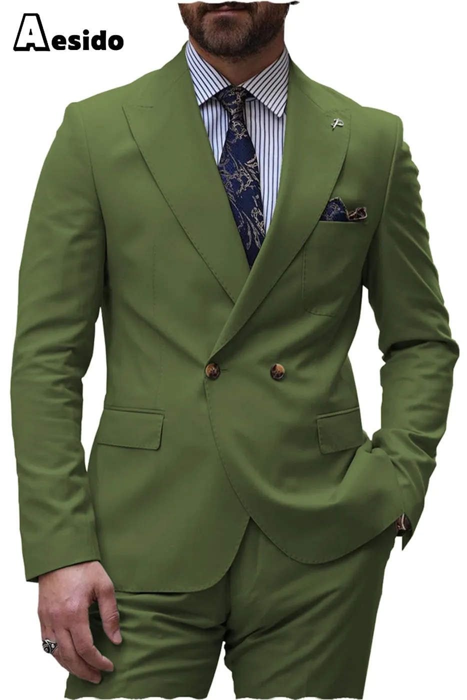 Men's Suit 2 Pieces Peak Lapel Blazer（Blazer Pants）