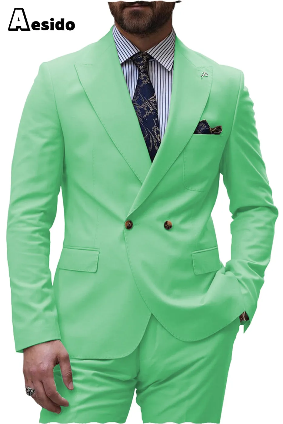 Men's Suit 2 Pieces Peak Lapel Blazer（Blazer Pants）