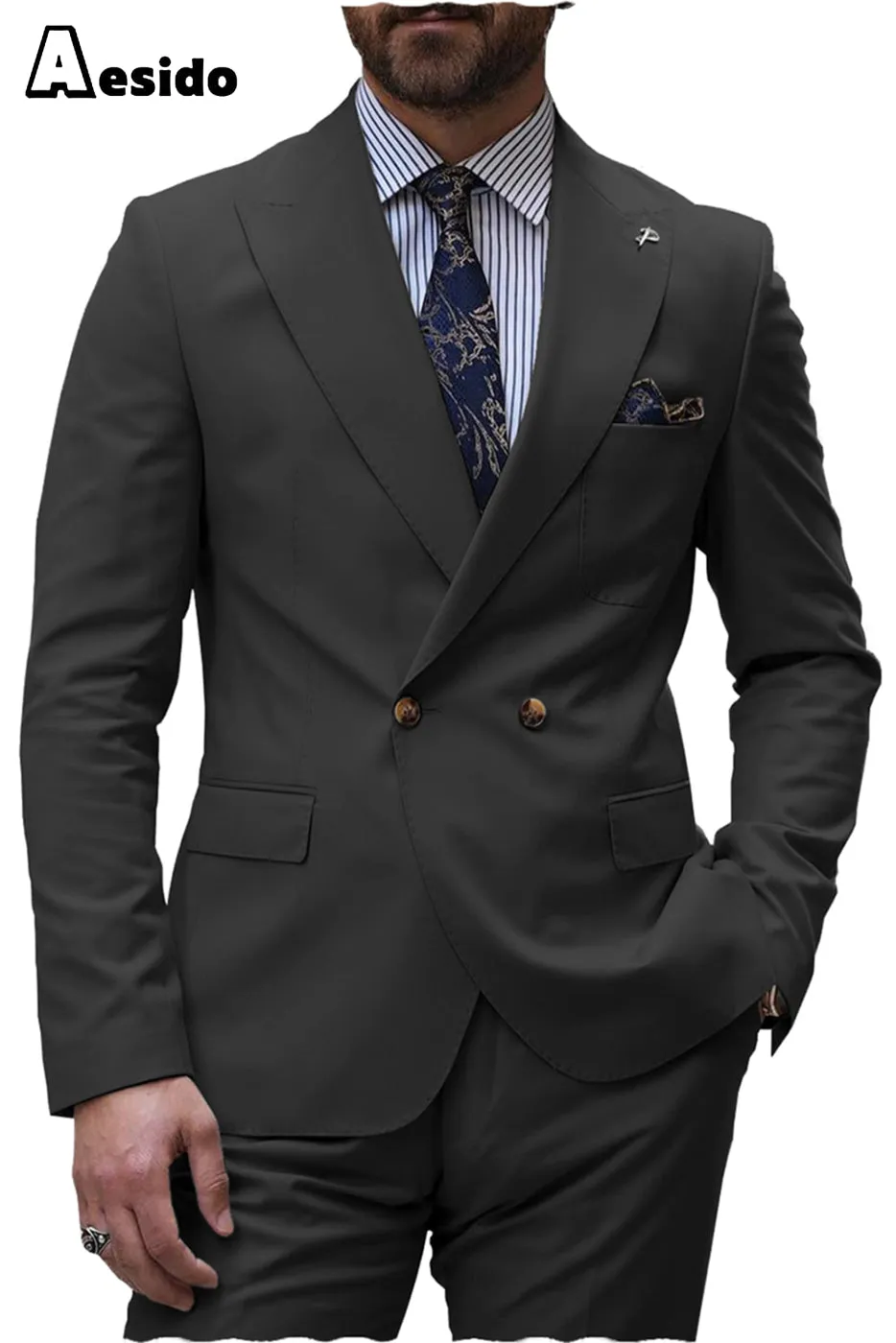 Men's Suit 2 Pieces Peak Lapel Blazer（Blazer Pants）