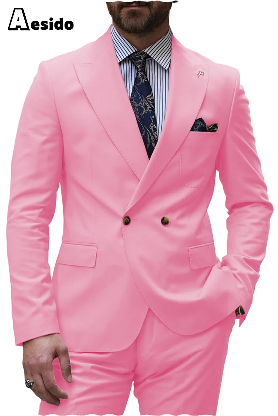 Men's Suit 2 Pieces Peak Lapel Blazer（Blazer Pants）