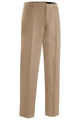 Men's Tan Microfiber Flat Front Dress Pant