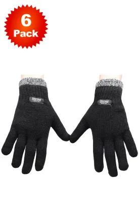 Mens Thermal Gloves - 6/12 Pack