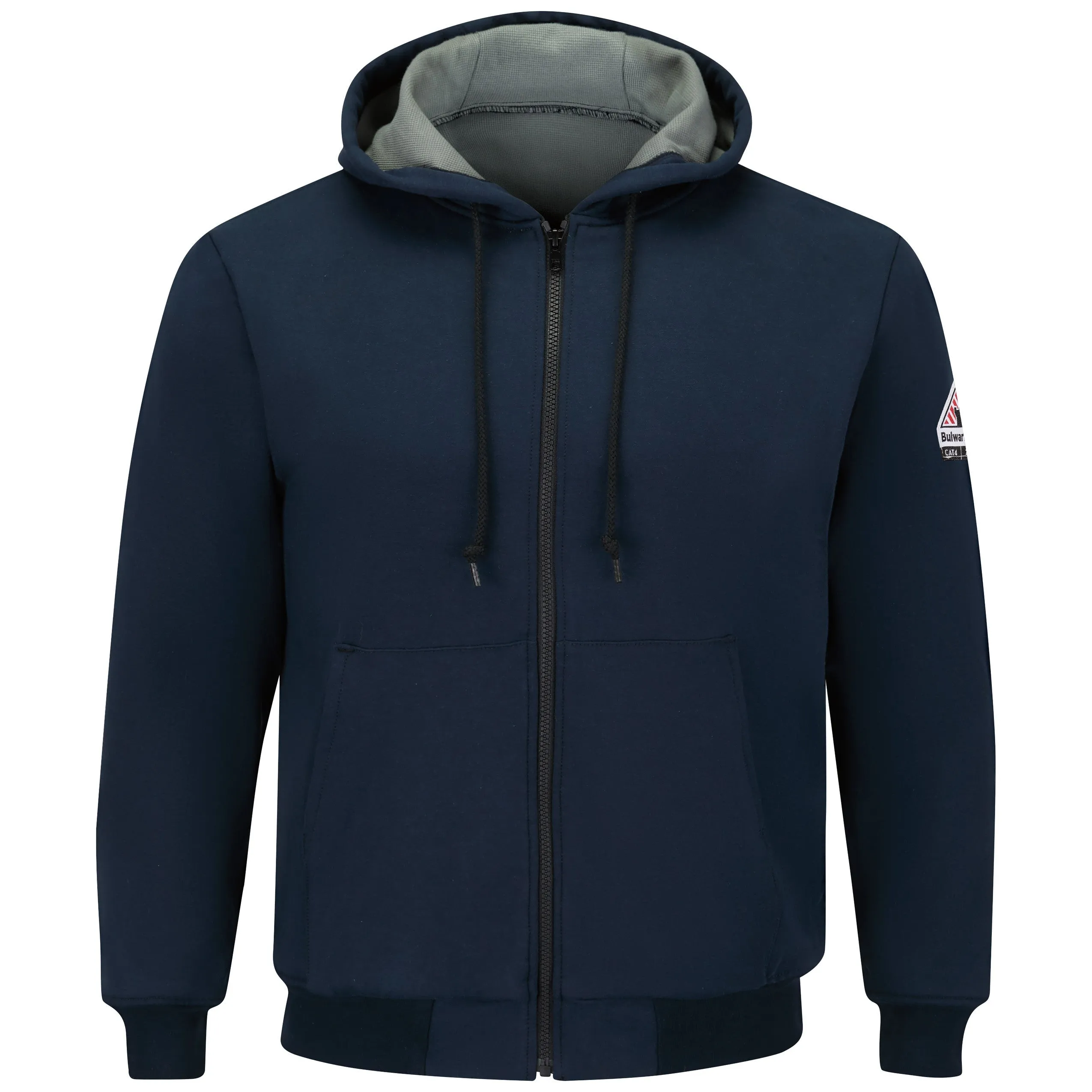 Men's Thermal Lined Zip-Front Hooded Sweatshirt SEZ4 - Navy