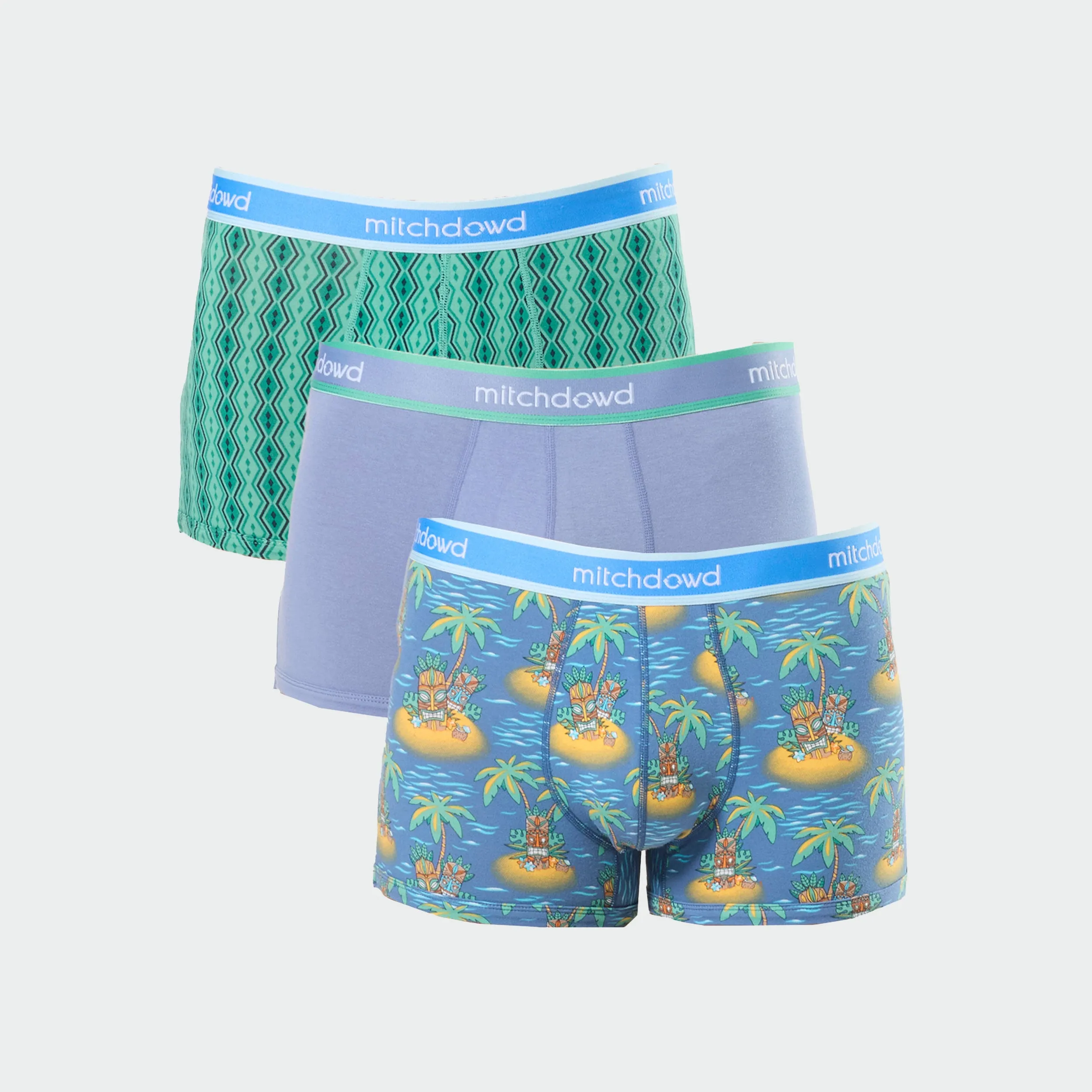 Men's Tiki Islands Cotton Trunk 3 Pack - Denim