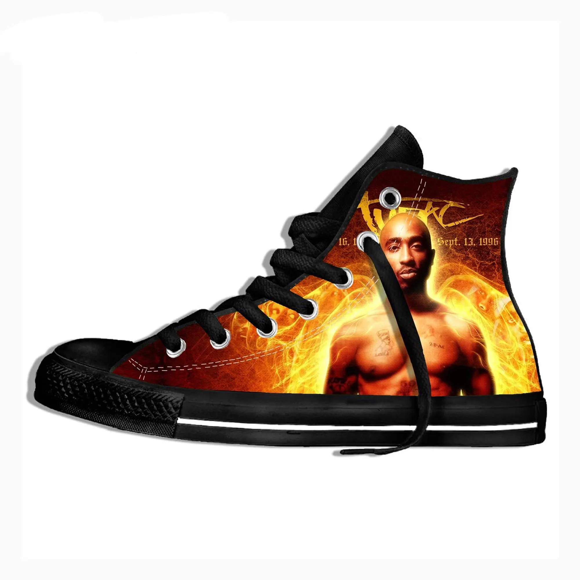 Men's Tupac Shakur R.I.P Custom Casual 3D Print Leisure Canvas Shoes