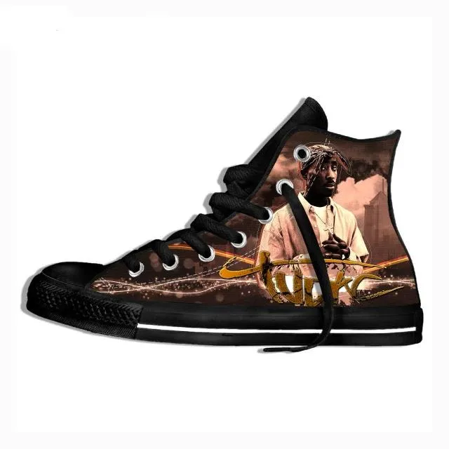 Men's Tupac Shakur R.I.P Custom Casual 3D Print Leisure Canvas Shoes