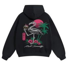 Mens Vintage Skeleton White Crane Hoodies