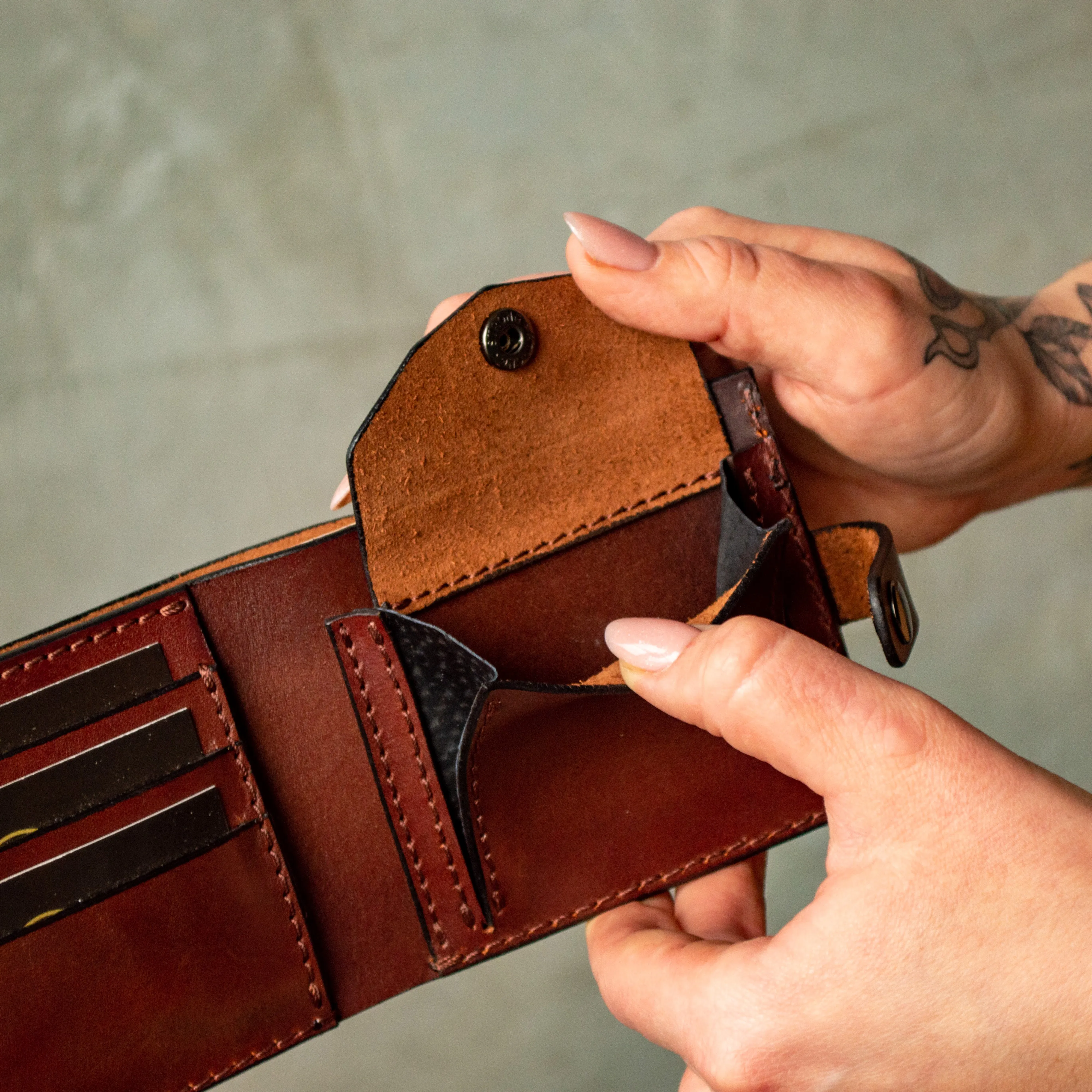 Mens Wallet,Bifold Brown Leather Wallet