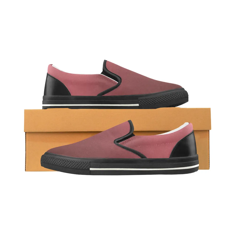 Men's Wine Color Solids Print Slip-on Canvas Shoes