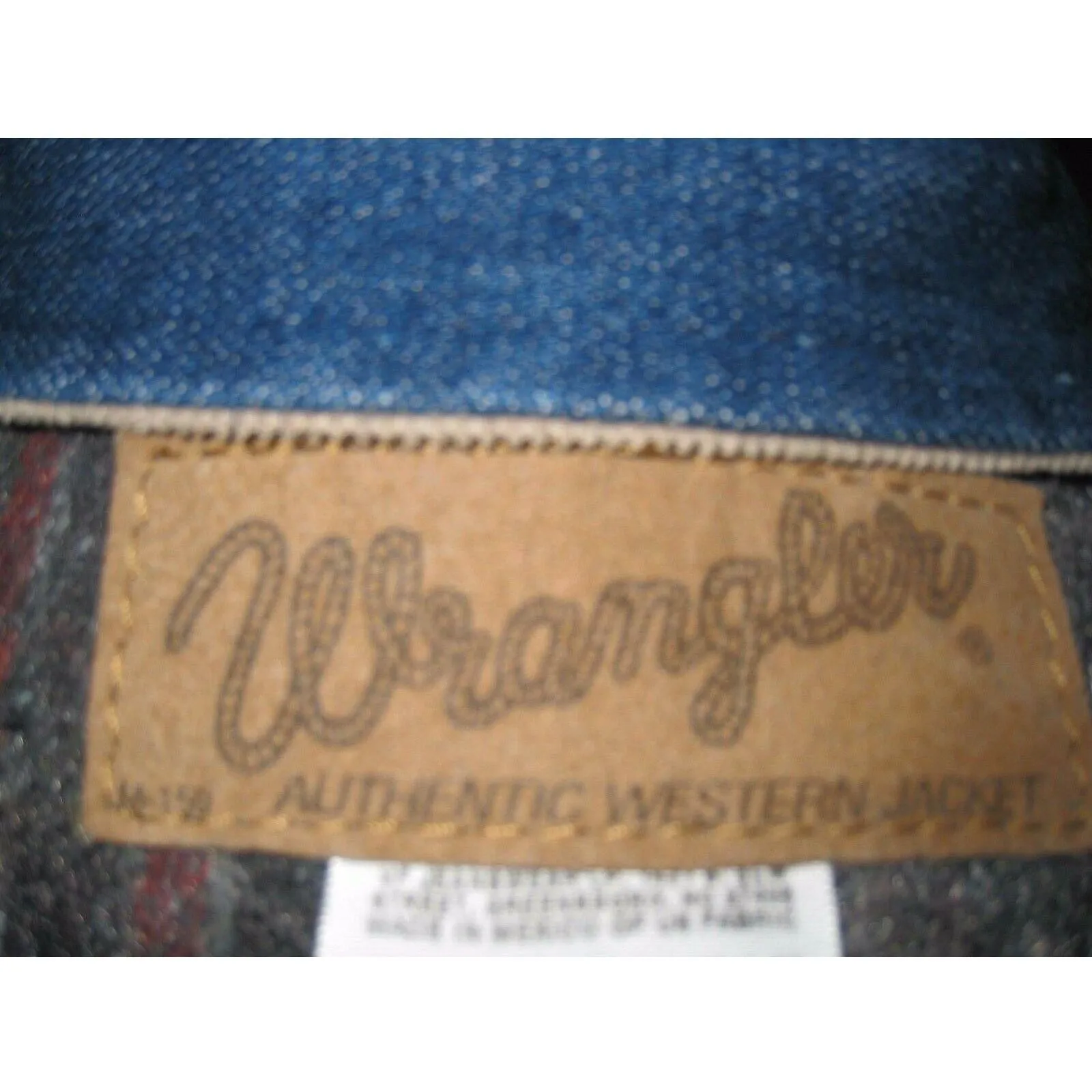 Mens Wrangler Blanket Lined Blue Denim Western Cowboy Trucker Rodeo Jacket