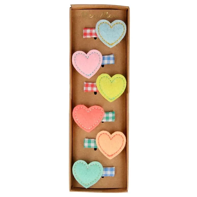 Meri Meri felt heart hair clips