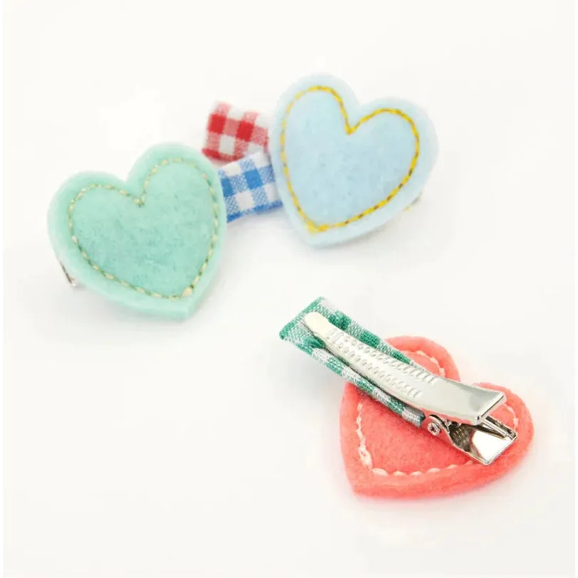 Meri Meri felt heart hair clips