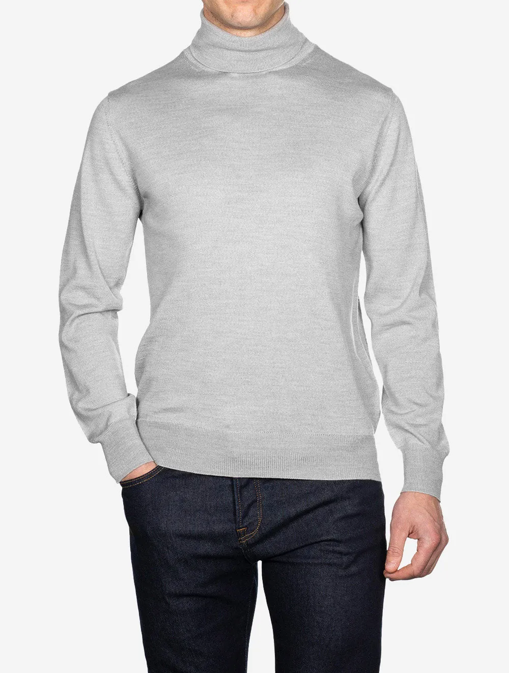 Merino Wool Turtle Neck Grey