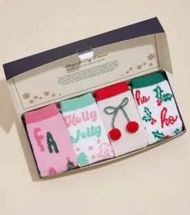 Merry & Bright Mix Fuzzy Sock Gift Box Set