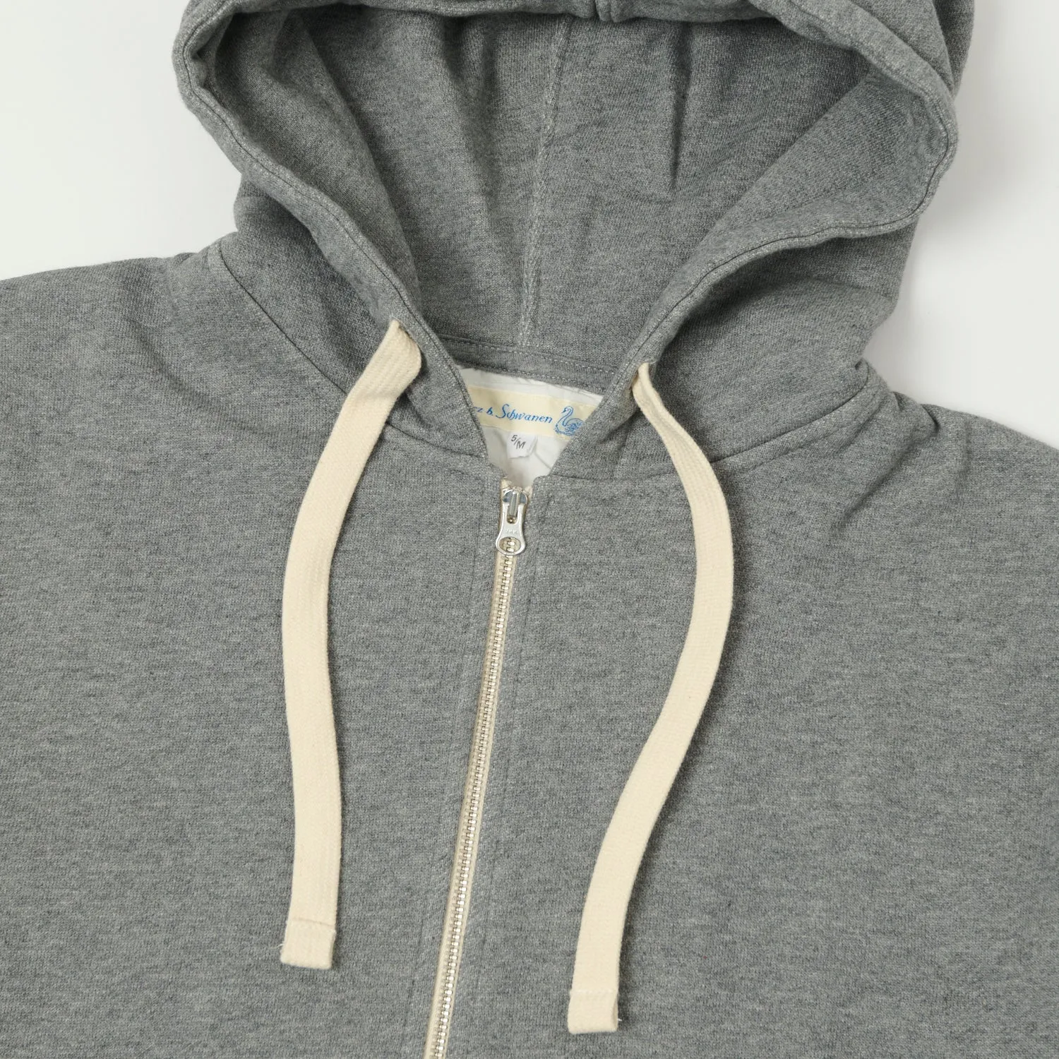 Merz b. Schwanen HDJKT02 Hooded Zip Sweatshirt - Grey Melange