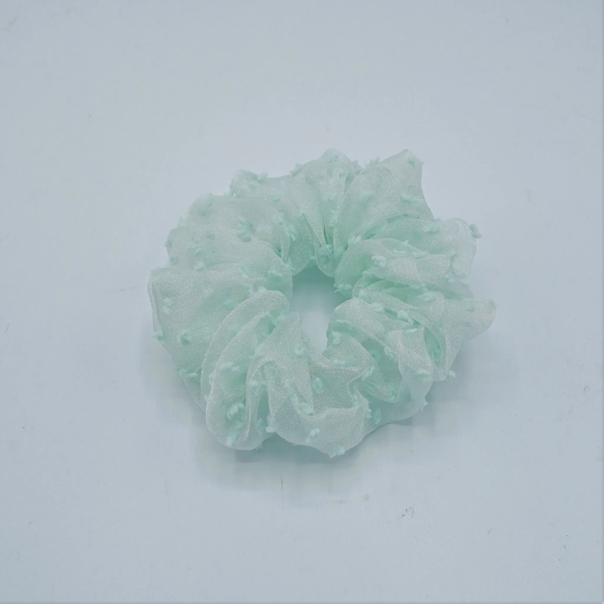 mesh translucent scrunchies fuzzy fabric dot scrunchie women hair accessory