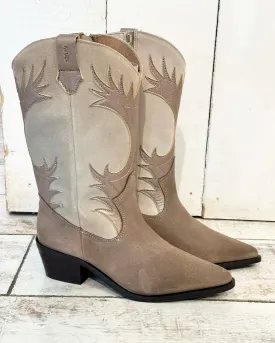 Messina Taupe & Stone Cowboy Boots