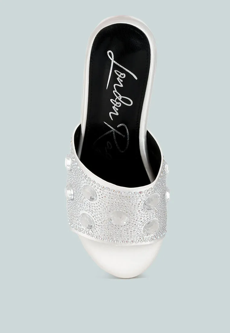 Meta charts Diamante & Rhinestone Flatform Sandals