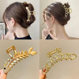 Metal Fish Bone Circle Hairpin