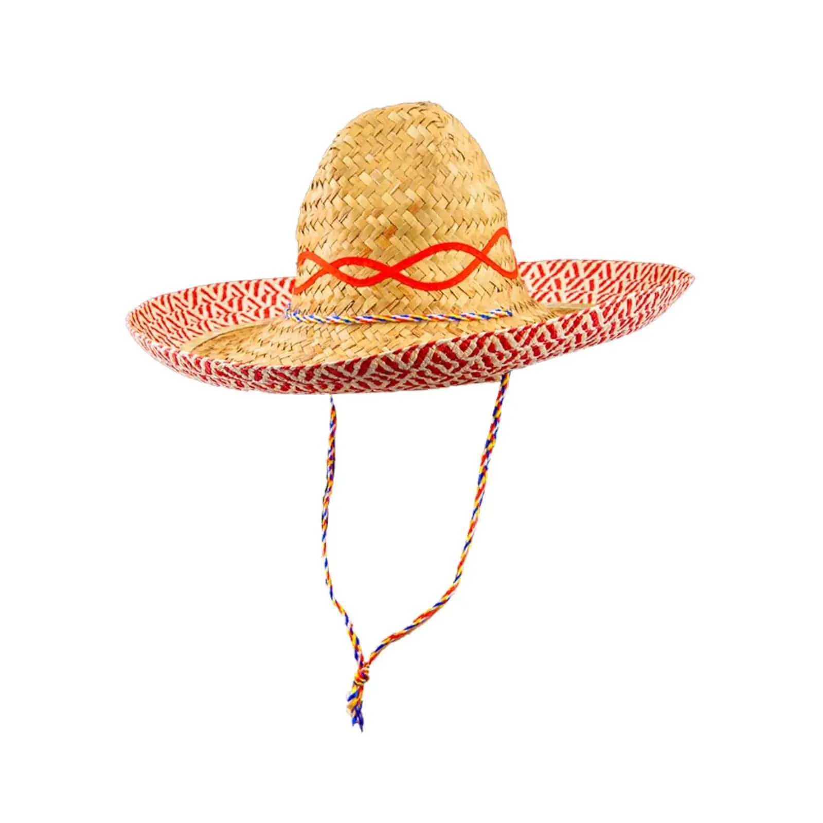 Mexican Sombrero Hat Red Trim Mariachi Amigos Fancy Dress