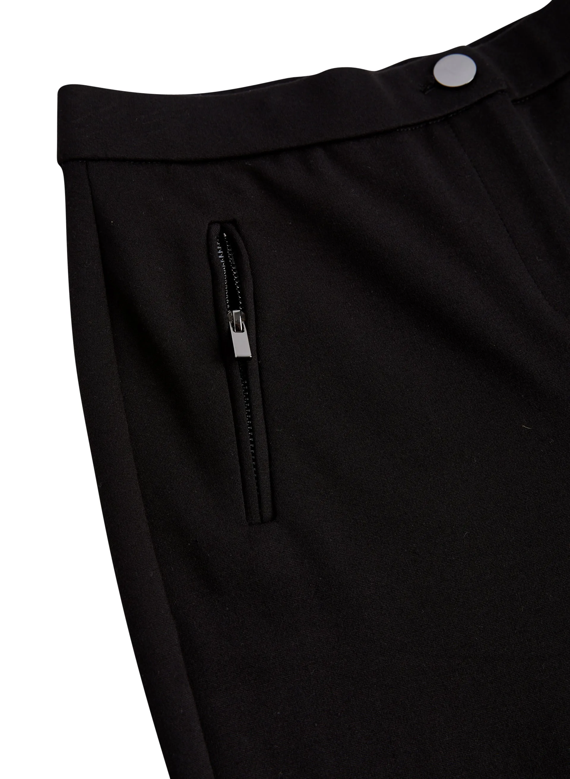 Mia Zip Detail Straight-Leg Pants - Short