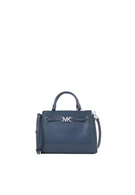 Michael Kors Reed Large Leather Satchel Bag In Navy 35S3S6RS3T