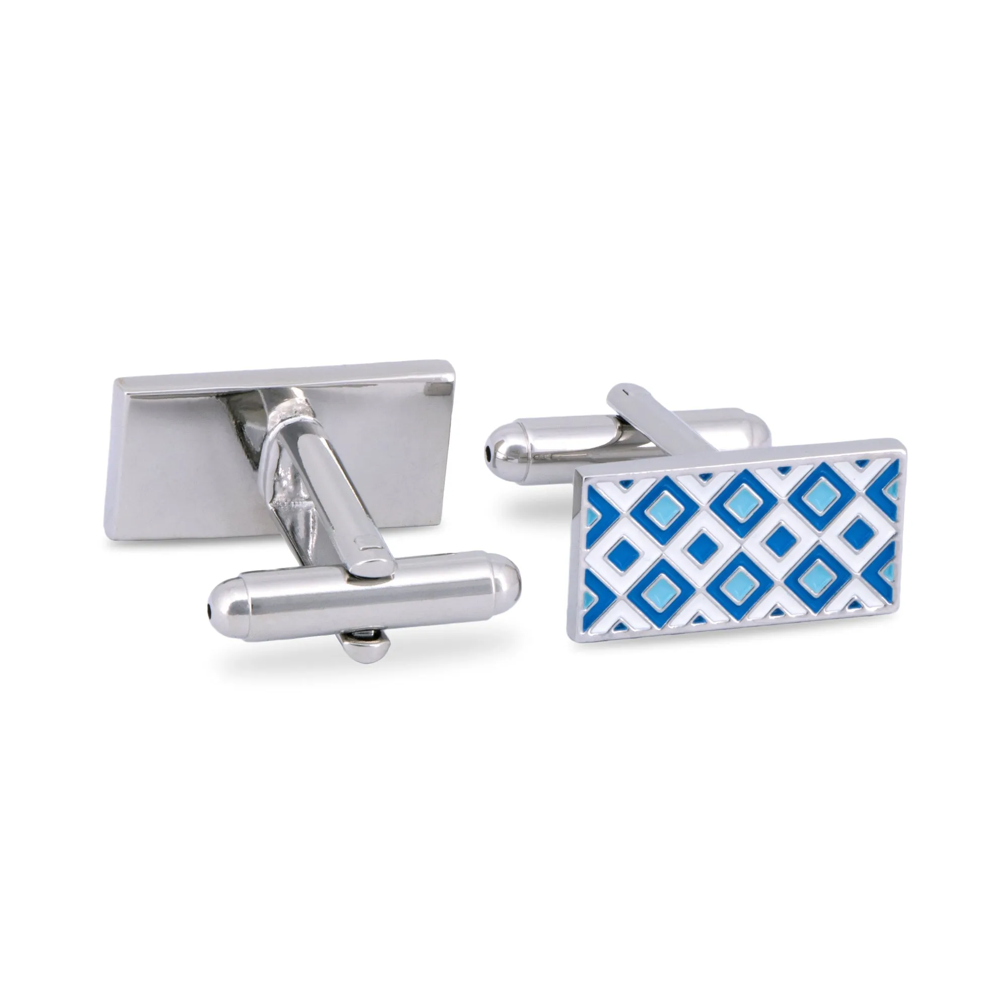 Micro Diamond Details Cufflinks in Blue (Online Exclusive)