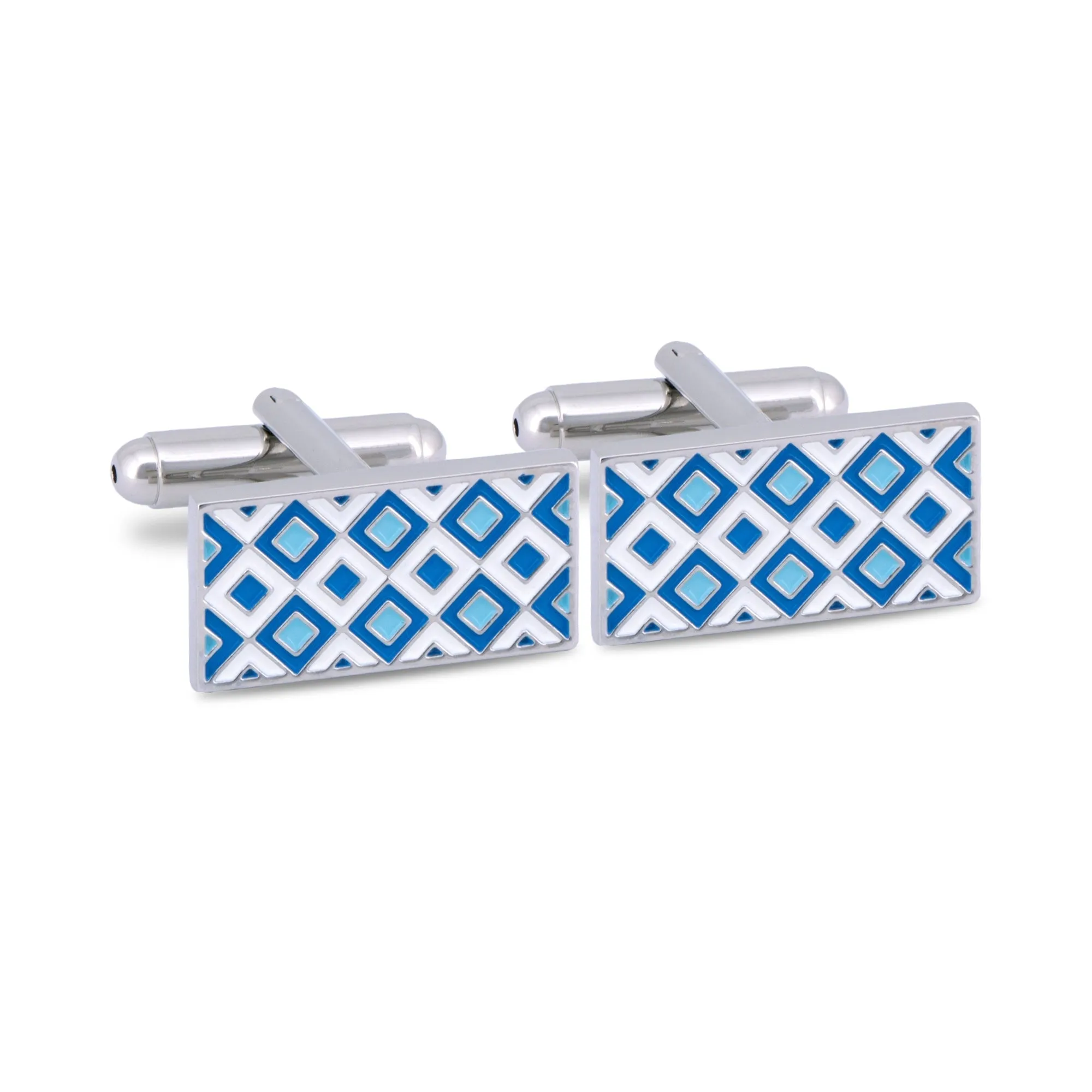 Micro Diamond Details Cufflinks in Blue (Online Exclusive)