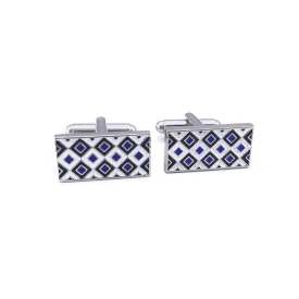 Micro Diamond Details Cufflinks in Blue (Online Exclusive)