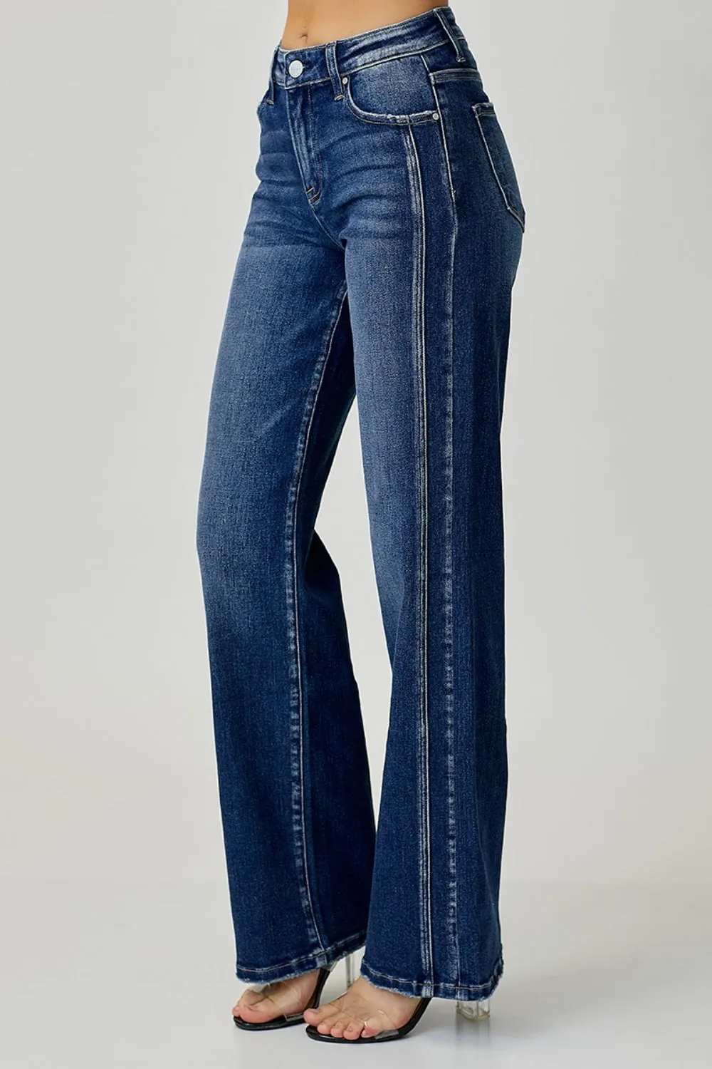 Mid Rise Straight Jeans