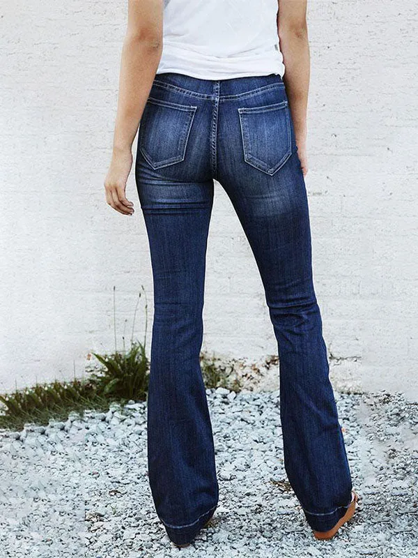 Mid Waisted Slim Flare Jeans