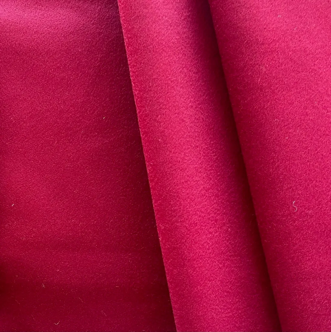 Mid-Weight Lipstick Red Virgin Wool Melton Coating (Made in Italy)