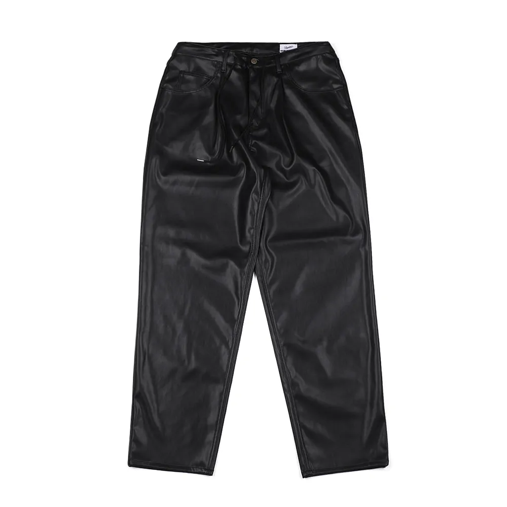 MID90 BAGGY VEGAN LEATHER PANTS BLACK