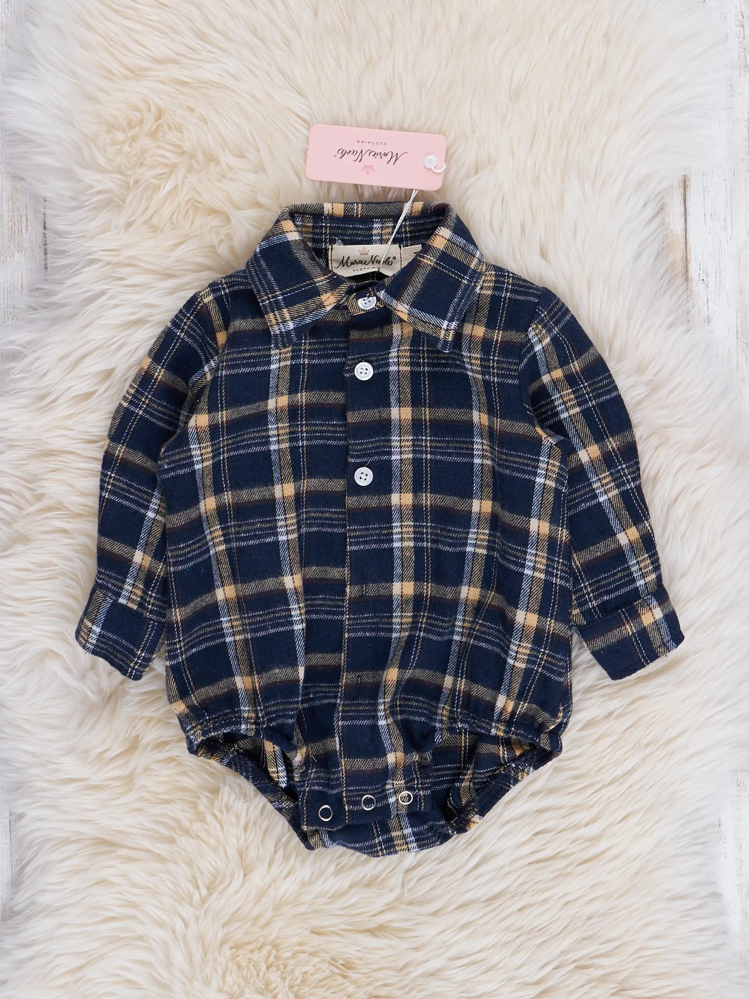 Midnight Blue Plaid Flannel Bubble