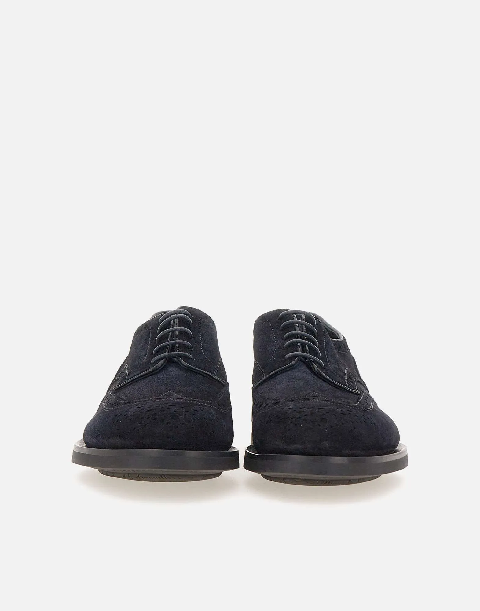 Midnight Blue Suede Lace-Up Oxfords