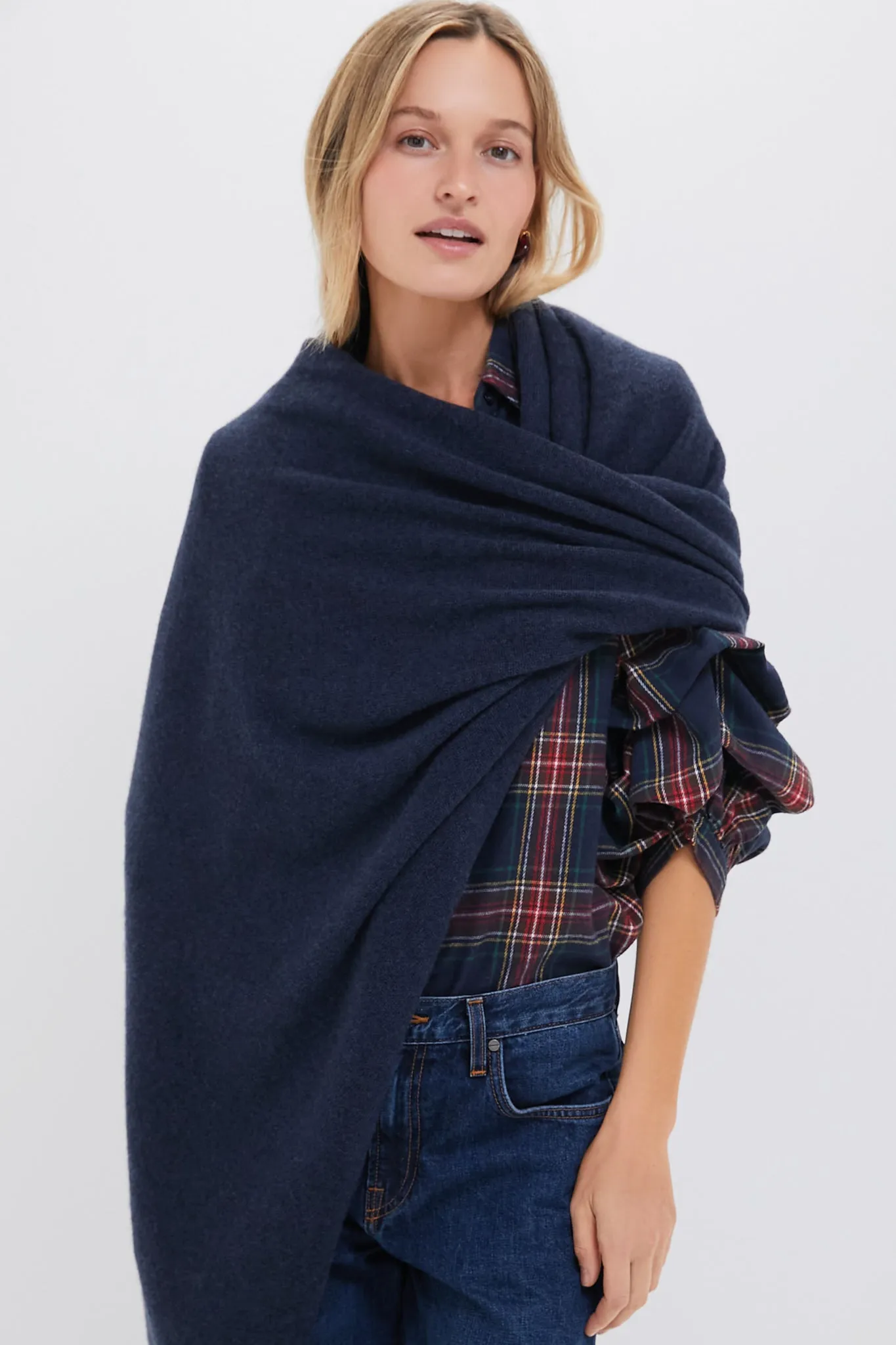 Midnight Cashmere Blanket Scarf