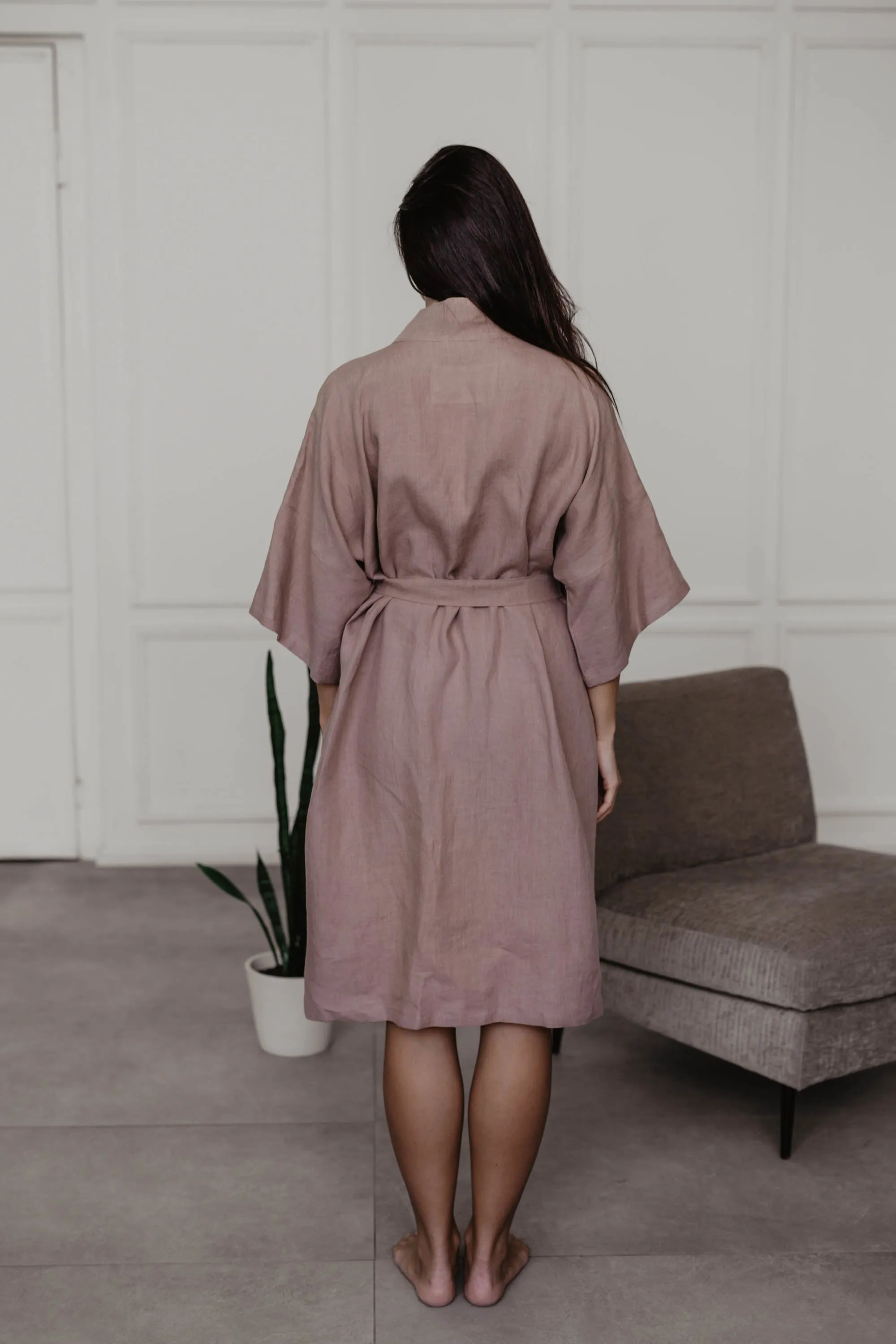 Midnight Linen Bathrobe