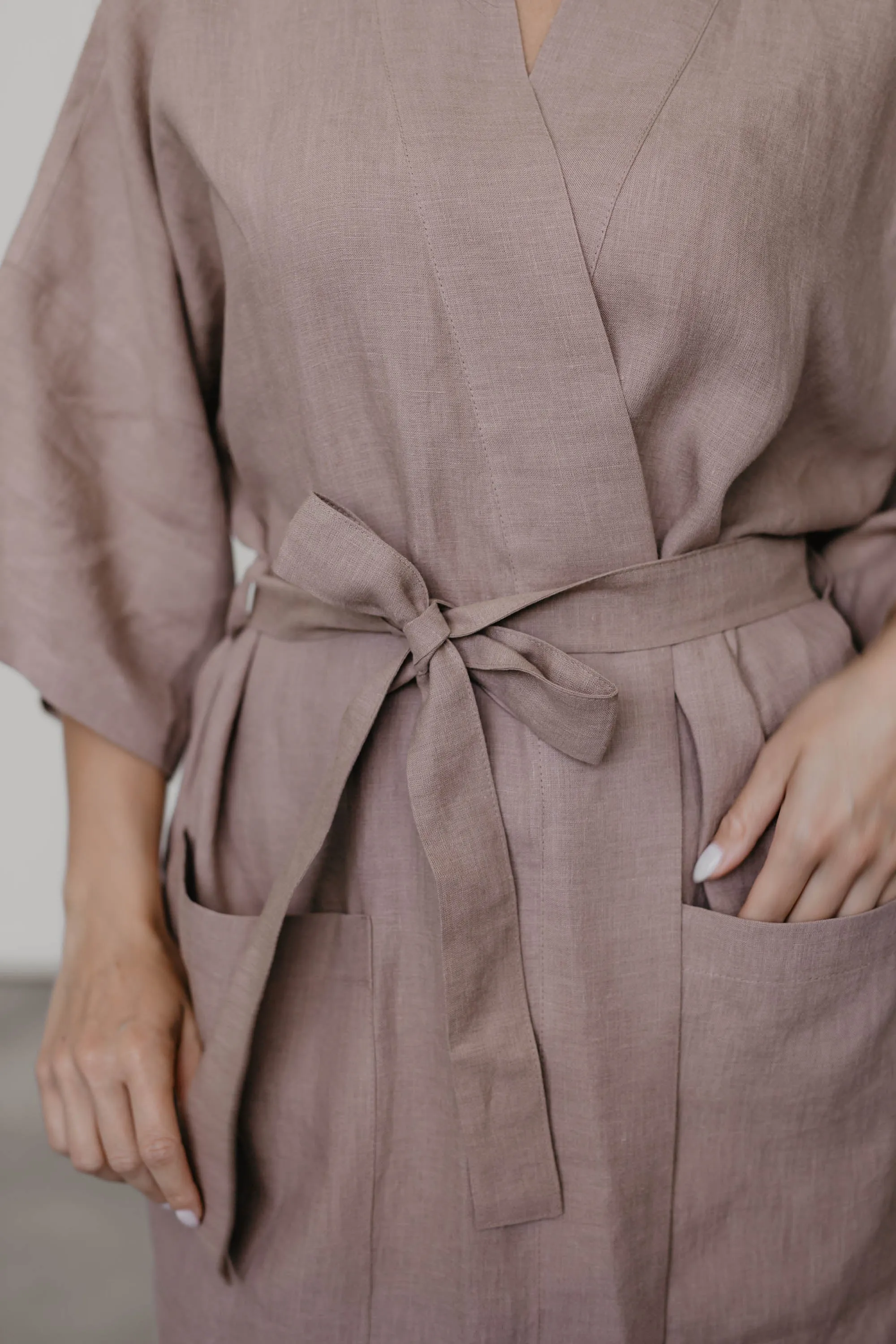 Midnight Linen Bathrobe